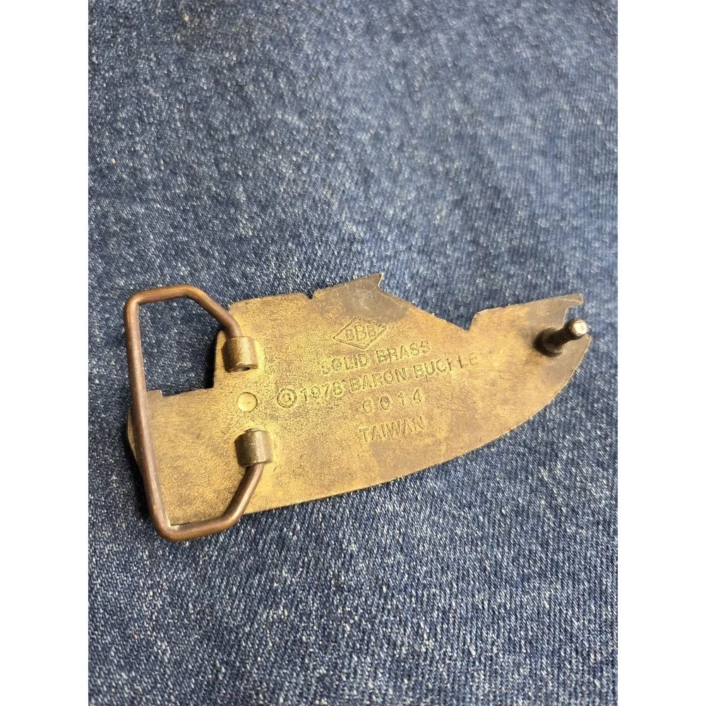 Vintage 1978 Baron Cabin Cruiser Brass Belt Buckle - Rare Nautical